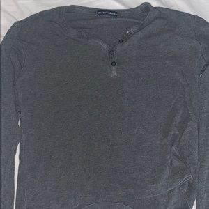 Brandy Melville gray long sleeve half button